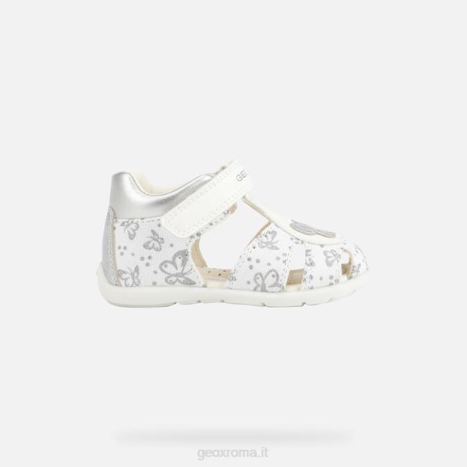 elthan bambina FX0W1516 bianco/argento Geox