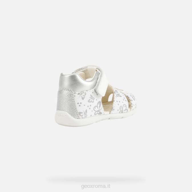 elthan bambina FX0W1516 bianco/argento Geox