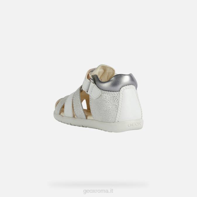 sandalo macchia bambina FX0W1477 bianco sporco/argento Geox