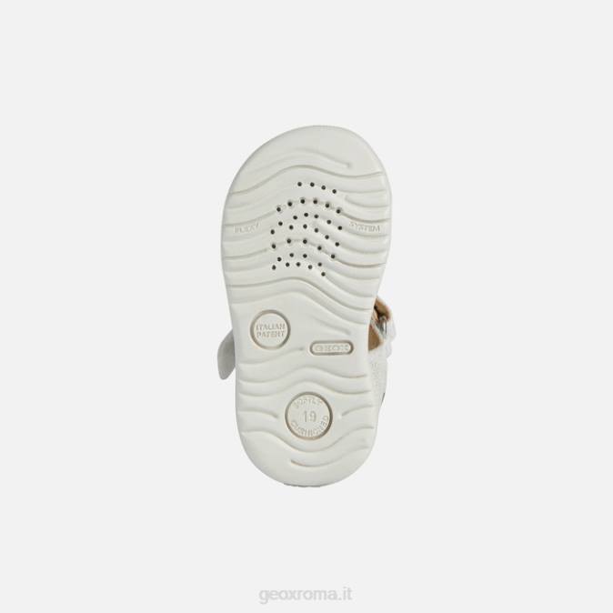 sandalo macchia bambina FX0W1477 bianco sporco/argento Geox
