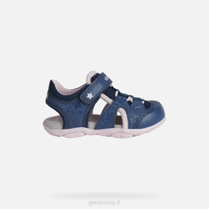 sandalo agasim bambino FX0W1514 blu navy/rosa Geox