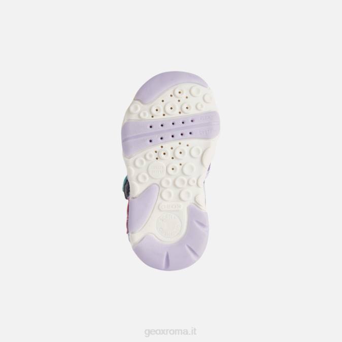 sandalo agasim bambino FX0W1595 argento/lilla Geox