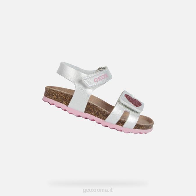 sandalo chalki bambino FX0W1550 argento/rosa Geox