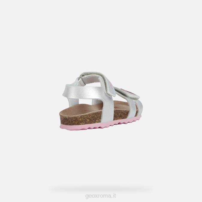 sandalo chalki bambino FX0W1550 argento/rosa Geox