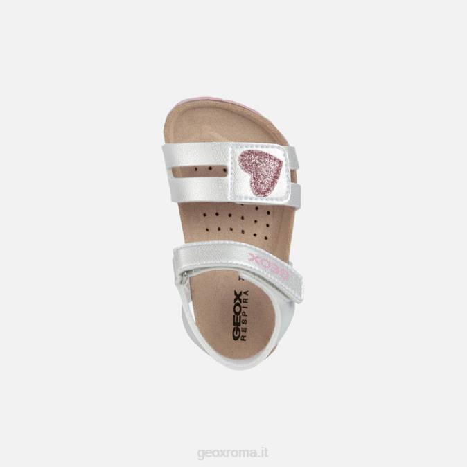 sandalo chalki bambino FX0W1550 argento/rosa Geox