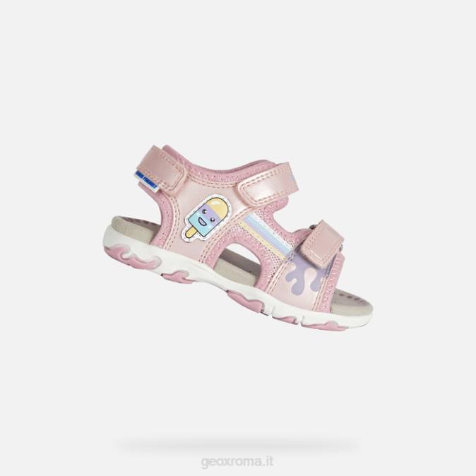 sandalo flaffee bambino FX0W1565 rosa chiaro Geox