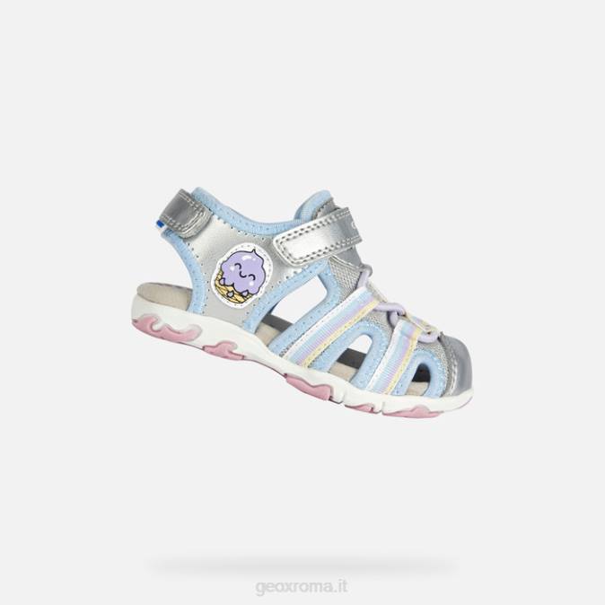 sandalo flaffee bambino FX0W2013 argento Geox