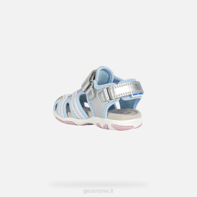 sandalo flaffee bambino FX0W2013 argento Geox