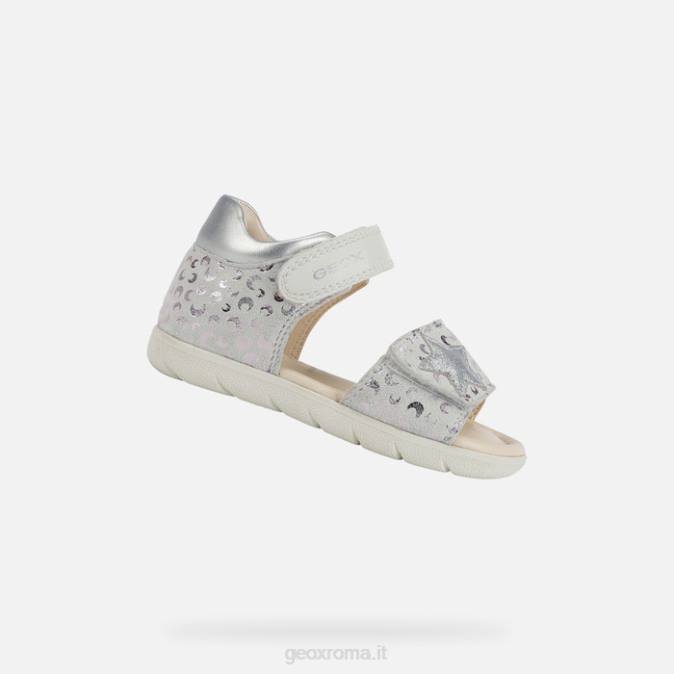 sandalo tutto bambino FX0W1599 bianco/argento Geox
