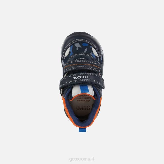 rishon bambino FX0W1586 blu navy/arancione chiaro Geox