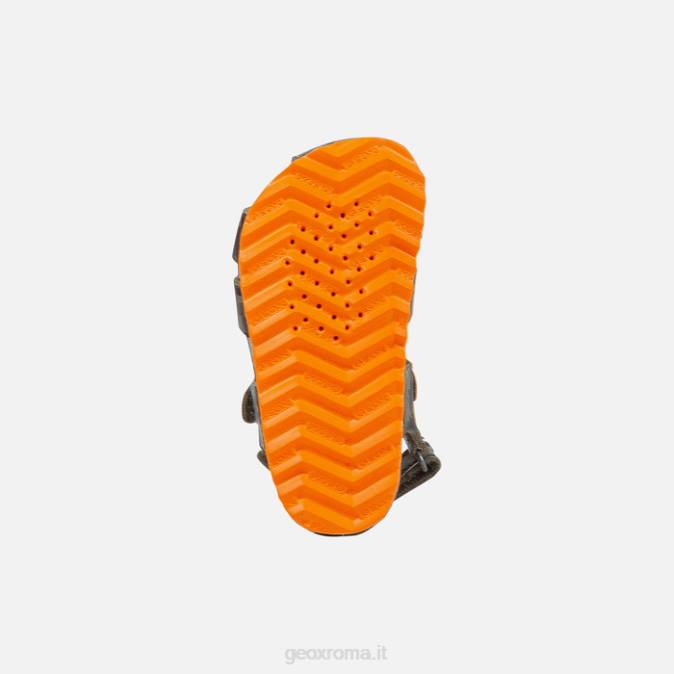sandalo chalki bambino FX0W1498 militare/arancione Geox