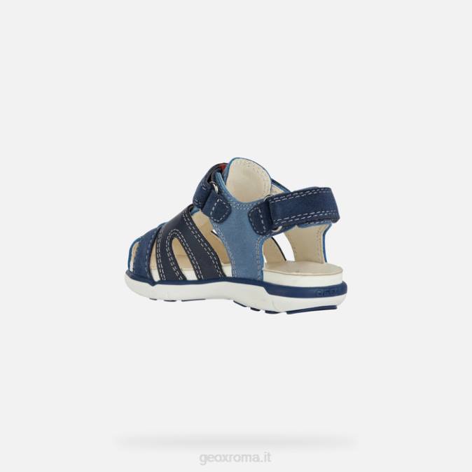 sandalo delhi bambino FX0W1535 blu rosso Geox