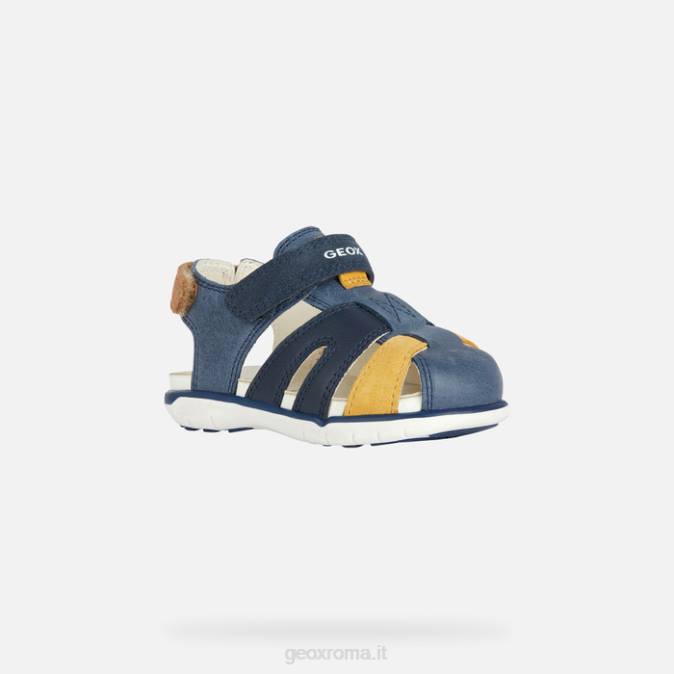 sandalo delhi bambino FX0W2018 blu navy/giallo ocra Geox