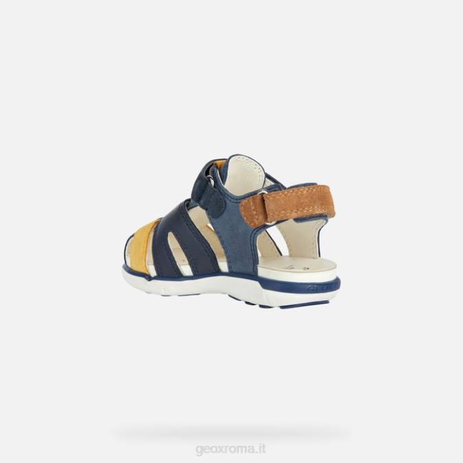 sandalo delhi bambino FX0W2018 blu navy/giallo ocra Geox