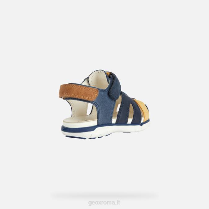 sandalo delhi bambino FX0W2018 blu navy/giallo ocra Geox