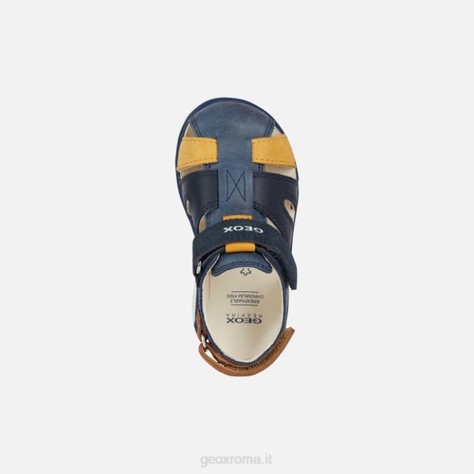 sandalo delhi bambino FX0W2018 blu navy/giallo ocra Geox
