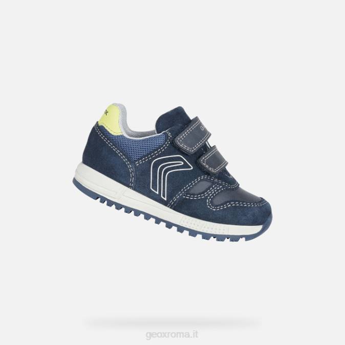 bambino alben FX0W1635 blu navy/giallo fluo Geox