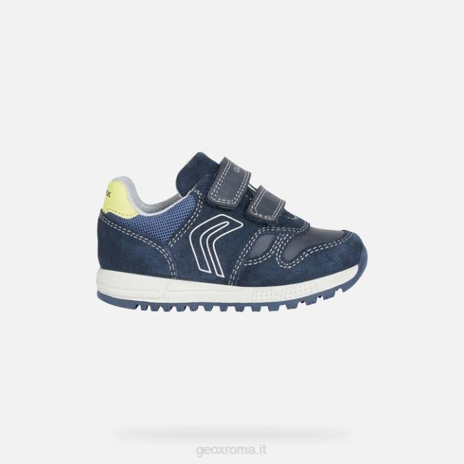 bambino alben FX0W1635 blu navy/giallo fluo Geox