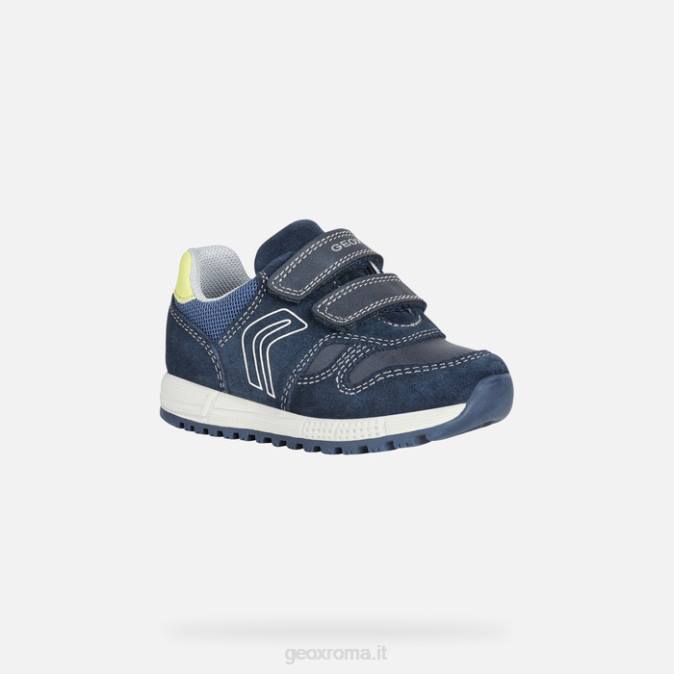 bambino alben FX0W1635 blu navy/giallo fluo Geox