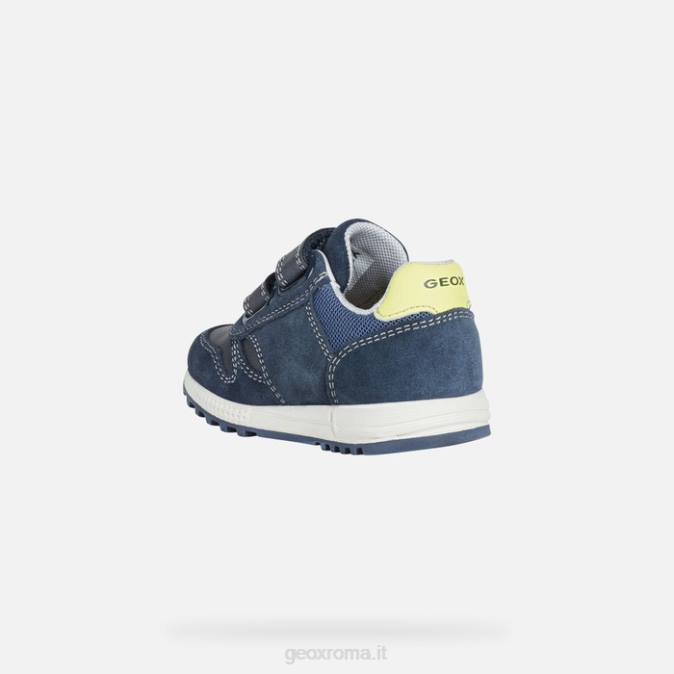 bambino alben FX0W1635 blu navy/giallo fluo Geox