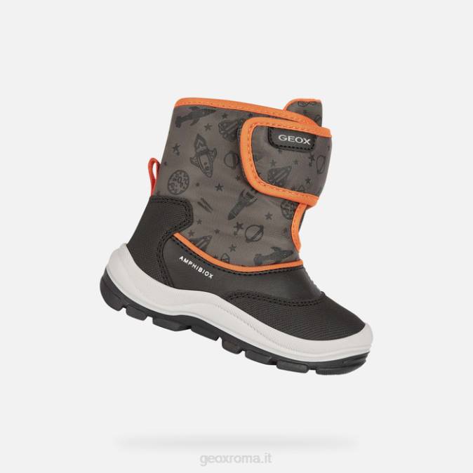 flanfil abx bambino FX0W1539 nero/arancio fluo Geox