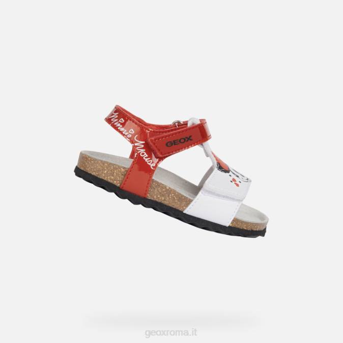 sandalo gesso bambino FX0W1597 rosso bianco Geox