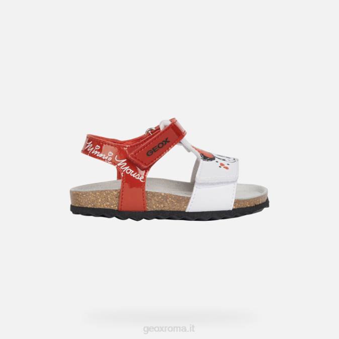 sandalo gesso bambino FX0W1597 rosso bianco Geox
