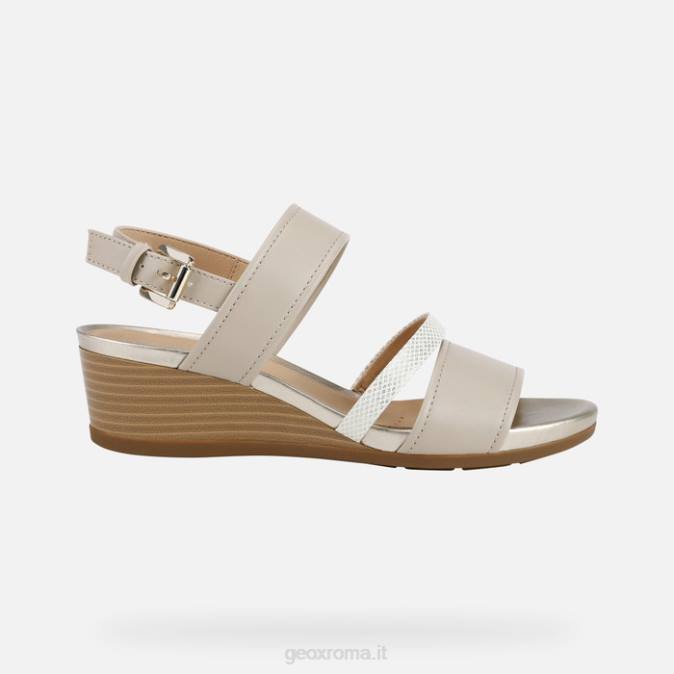 donna marykarmen FX0W542 beige/oro chiaro Geox