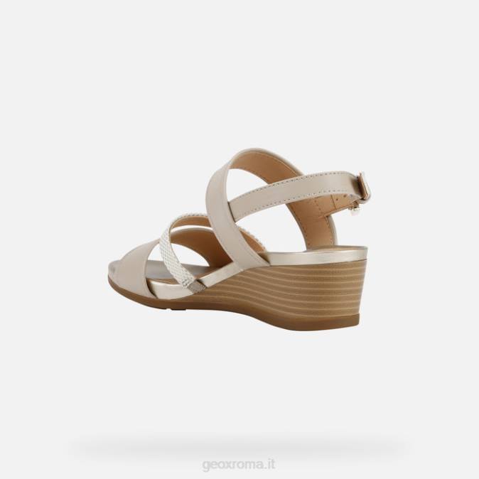 donna marykarmen FX0W542 beige/oro chiaro Geox