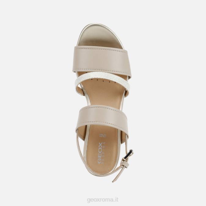 donna marykarmen FX0W542 beige/oro chiaro Geox