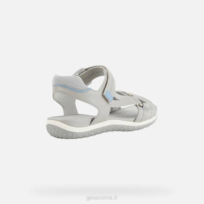 sandalo vega donna FX0W457 grigio chiaro/avio chiaro Geox