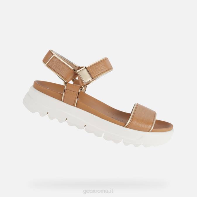 xe 2.1s donna FX0W141 cammello/oro chiaro Geox