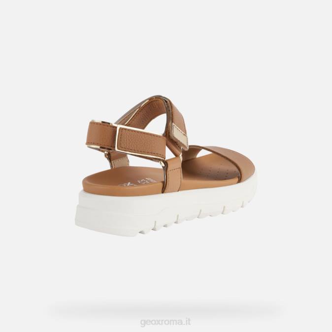 xe 2.1s donna FX0W141 cammello/oro chiaro Geox