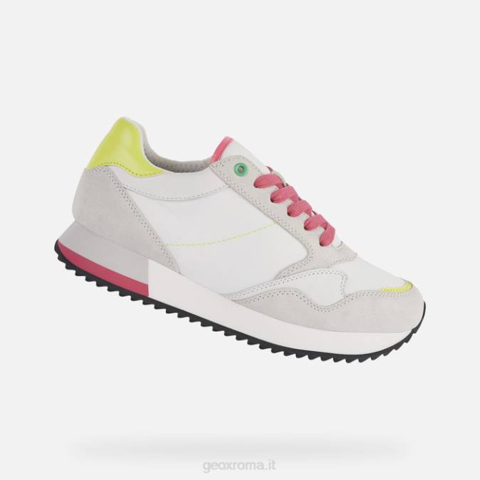 donna doralea FX0W249 bianco/fucsia fluo Geox