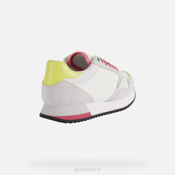 donna doralea FX0W249 bianco/fucsia fluo Geox