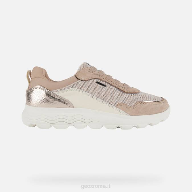 donna sferica FX0W21 pelle scura/crema Geox