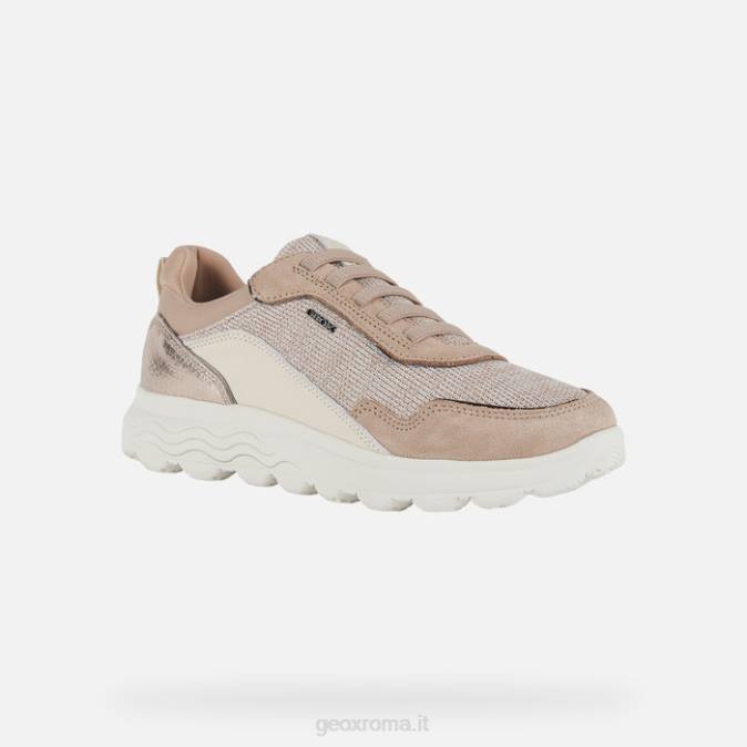 donna sferica FX0W21 pelle scura/crema Geox