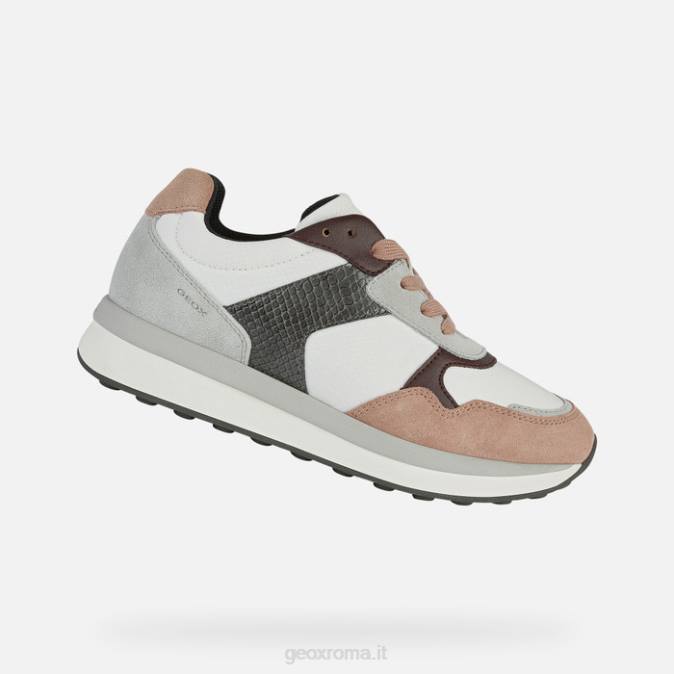 runntix donna FX0W378 bianco/rosa scuro Geox