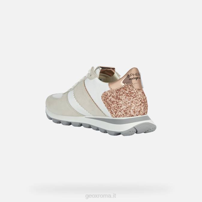 sferica vseries donna FX0W1658 bianco sporco/oro rosa Geox