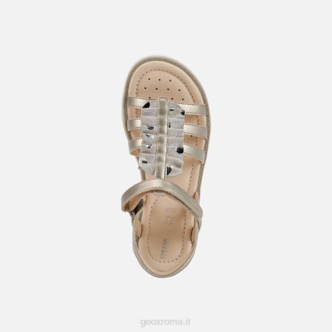 ragazza sandalo starblush FX0W1938 platino Geox