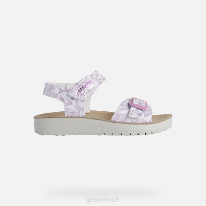 sandalo costarei bambina FX0W1940 bianco/rosa Geox