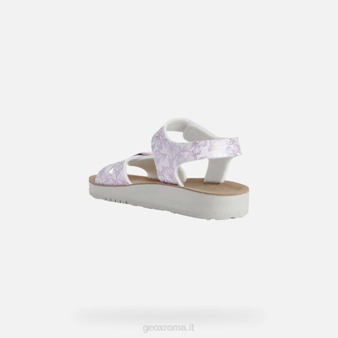 sandalo costarei bambina FX0W1940 bianco/rosa Geox