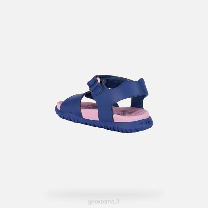 sandalo fusbetto junior FX0W990 blu navy/rosa scuro Geox