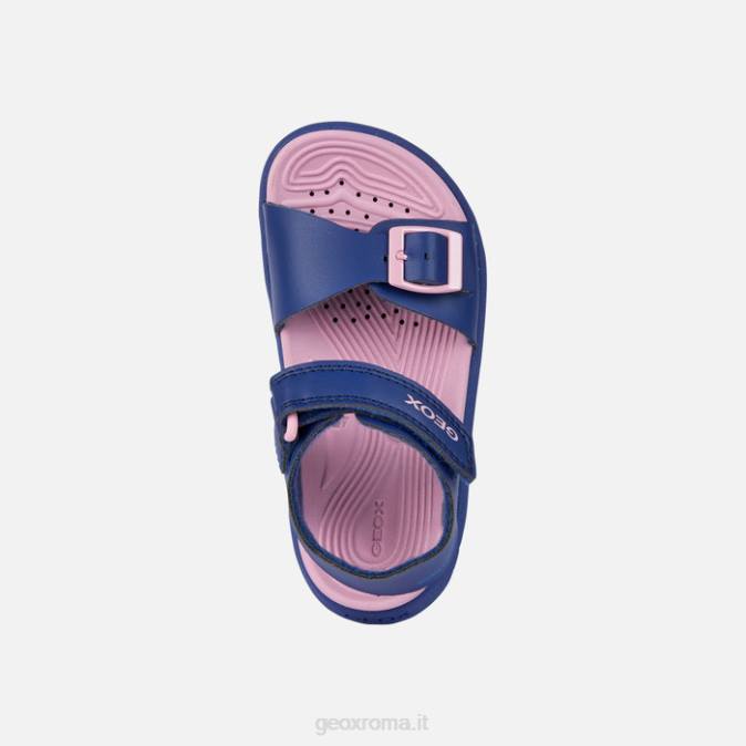 sandalo fusbetto junior FX0W990 blu navy/rosa scuro Geox