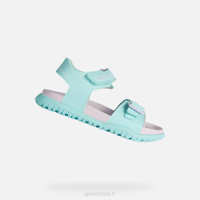 sandalo fusbetto junior FX0W992 verde mare/lilla Geox