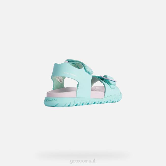 sandalo fusbetto junior FX0W992 verde mare/lilla Geox