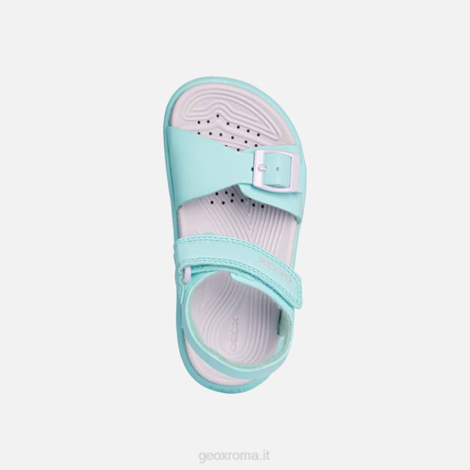 sandalo fusbetto junior FX0W992 verde mare/lilla Geox