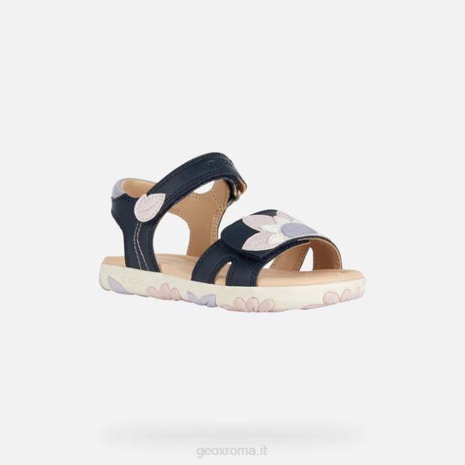 sandalo haiti ragazza FX0W1087 marina/rosa Geox