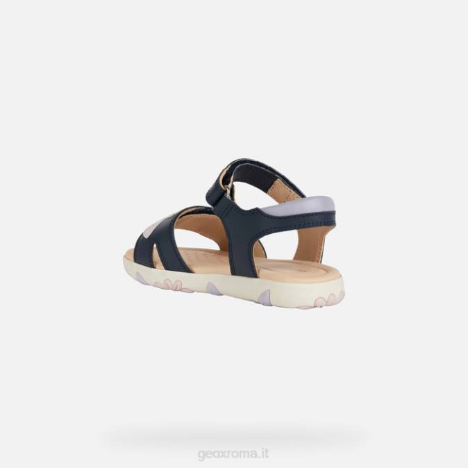 sandalo haiti ragazza FX0W1087 marina/rosa Geox