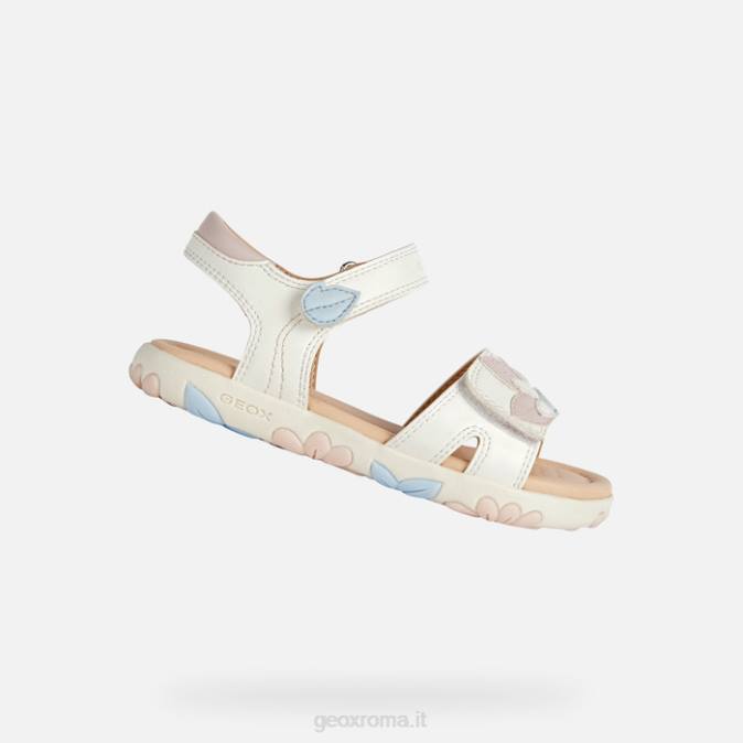 sandalo haiti ragazza FX0W1088 bianco/rosa chiaro Geox